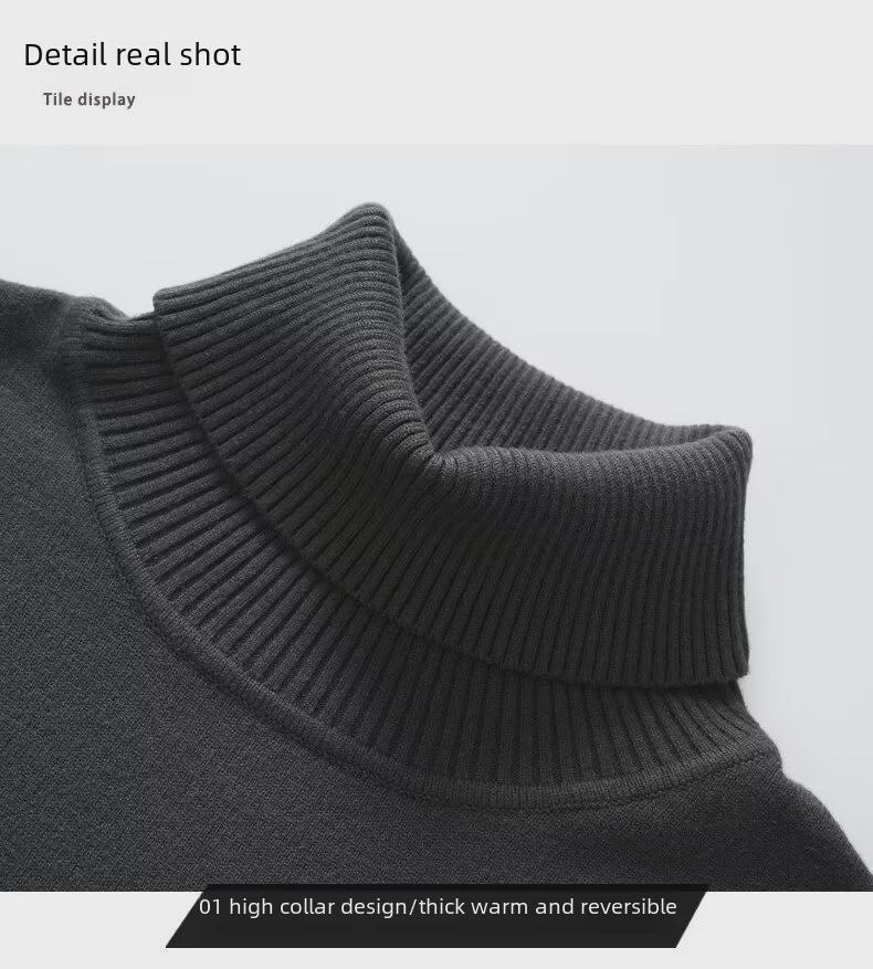 Мужской модный брендовый свитер с высоким воротом — свободный, теплый, толстый, на осень/зиму