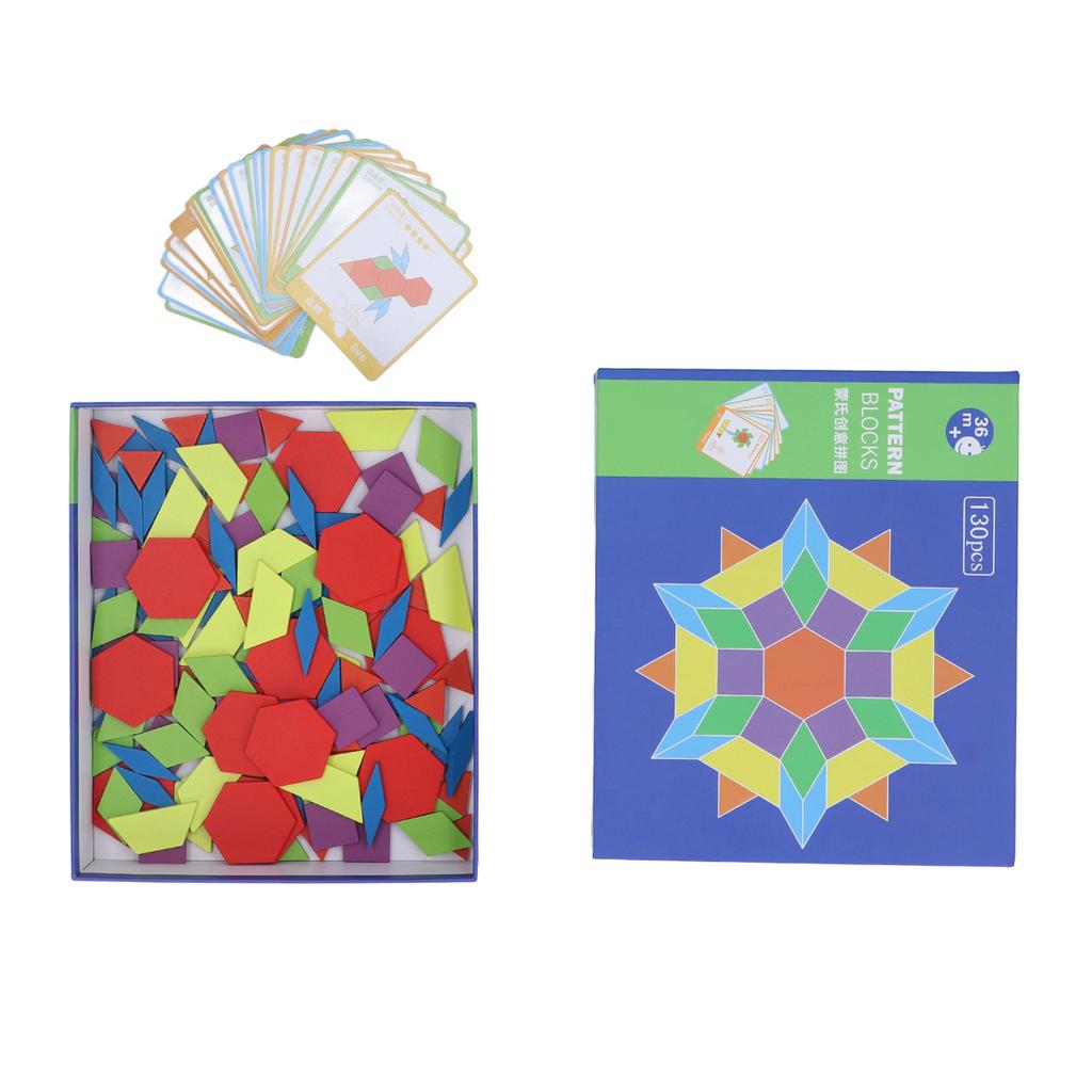 Игрушки Tangram, развивающие яркие геометрические формы, головоломки, деревянные блоки с узорами, набор для детей