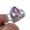 Натуральный Розовый Аметист Камень Ручная Работа Серебро 925 Пробы Кольцо Размер 6.5 o2E42
