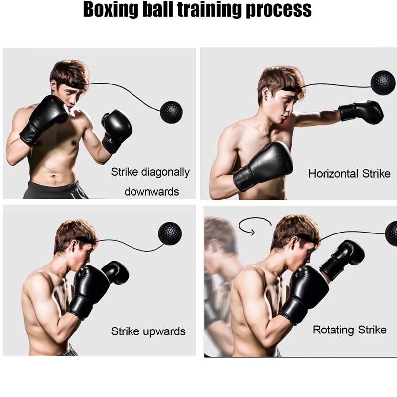 Мяч для бокса Reflex, набор повязок на голову Reflex Ball, в который входят 4 разных мяча, регулируемые повязки на голову, тренировочный мяч для бокса с повязкой на голову, идеально подходит для фитнеса