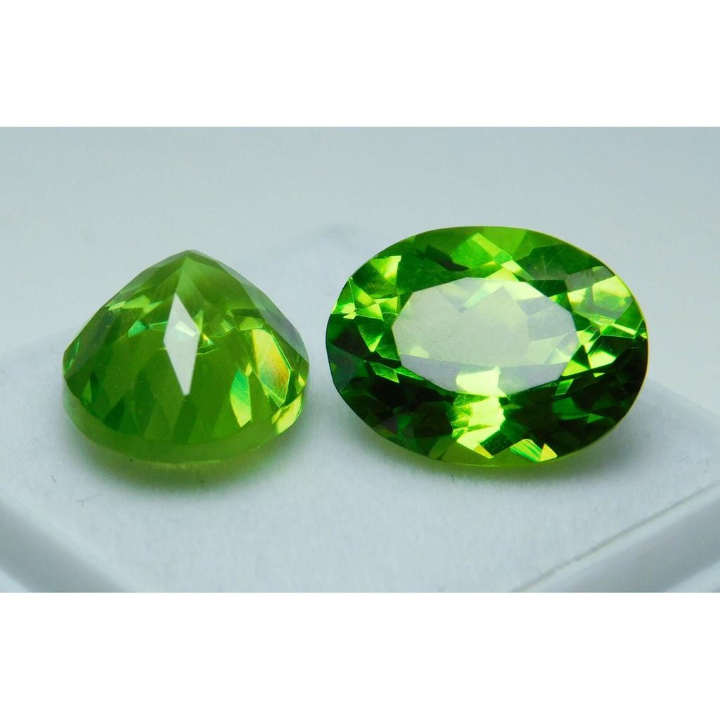 20.20 Ct Natural PERIDOT Faceted Amazing Gems Green OVAL CUT Pair