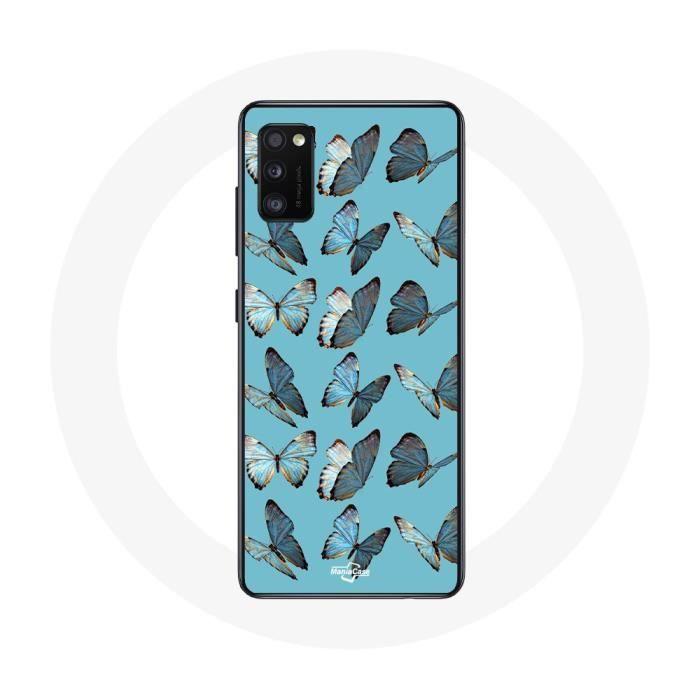 Coque pour samsung galaxy S20 Papillons Fond bleu
