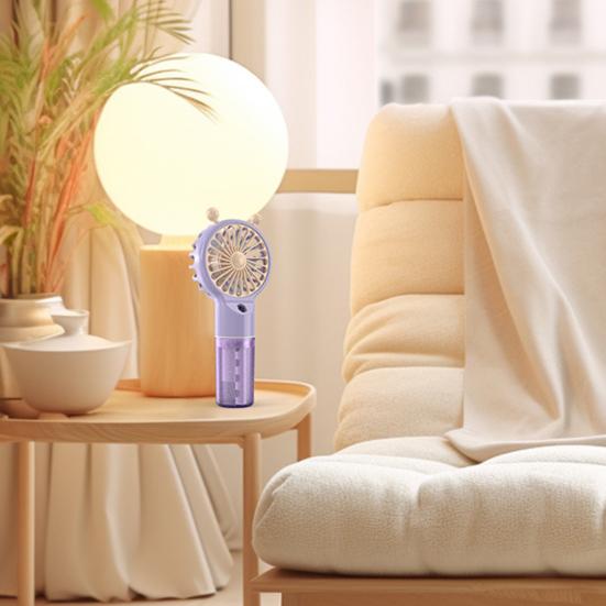 Spray Fan Cartoon Snail Design Silent Motor Mini Handheld Tabletop Fan with Water Mist Cooling USB Rechargeable Handheld Fan