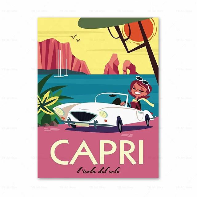 Франция Париж Прованс Амальфи Знаменитый Городской Пейзаж Принт Искусство Холст Постер Для Украшения Гостиной Домашняя Настенная Картина