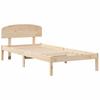 Natural Wooden Bed Frame with Headboard 90 x 200 cm Solid Pine Wood