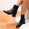 Модные женские ботильоны на щиколотке с хрустальной пряжкой, осень-зима, острый носок, молния, дизайнерские, винтажные, тонкий квадратный каблук, обувь челси