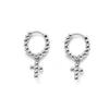 Round Bead Cross Small Ear Buckle Simple Personality Trendy Ruffian Handsome Fashion Couple Cross Earbone Stud Earrings Women'S Earrings