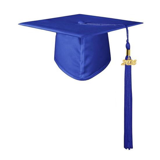 Унисекс Матовая академическая шапочка с кисточкой-шармом 2026 года Взрослые Поздравляем Выпускной аксессуар для средней школы Бакалавр Магистр