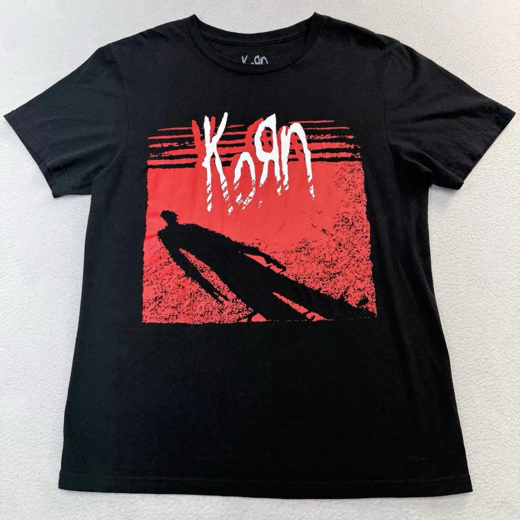 Футболка Korn Мужская Маленькая Черная Короткий Рукав Человек-Тень Металл Рок-Группа Футболка