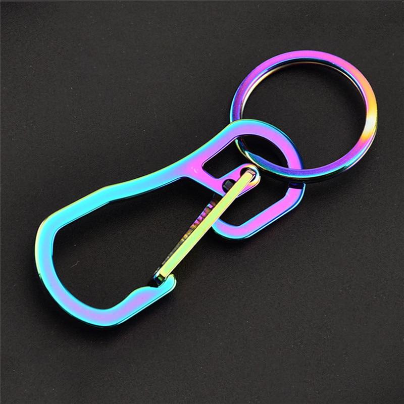 Titanium Heavy Duty Carabiner Keychain EDC Quick Release Hooks With Titanium Key Ring