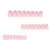 24 Pieces Short Rectangular Nail Nail Piece Simple French Pink Manicure Nail Piece