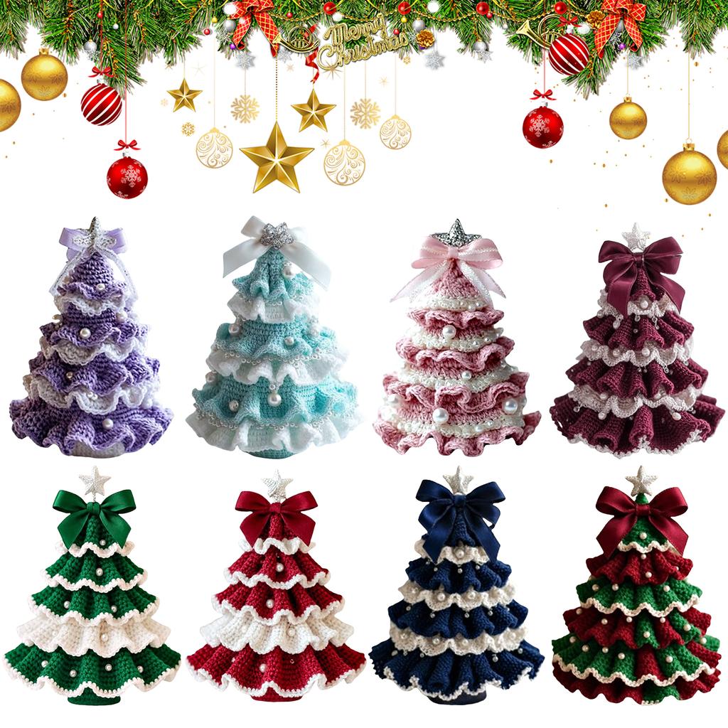 DIY Crochet Christmas Tree Kit DIY Crochet Knitting Material Kit Christmas Crochet Kit Festive Crochet Tree Crafts for Beginners