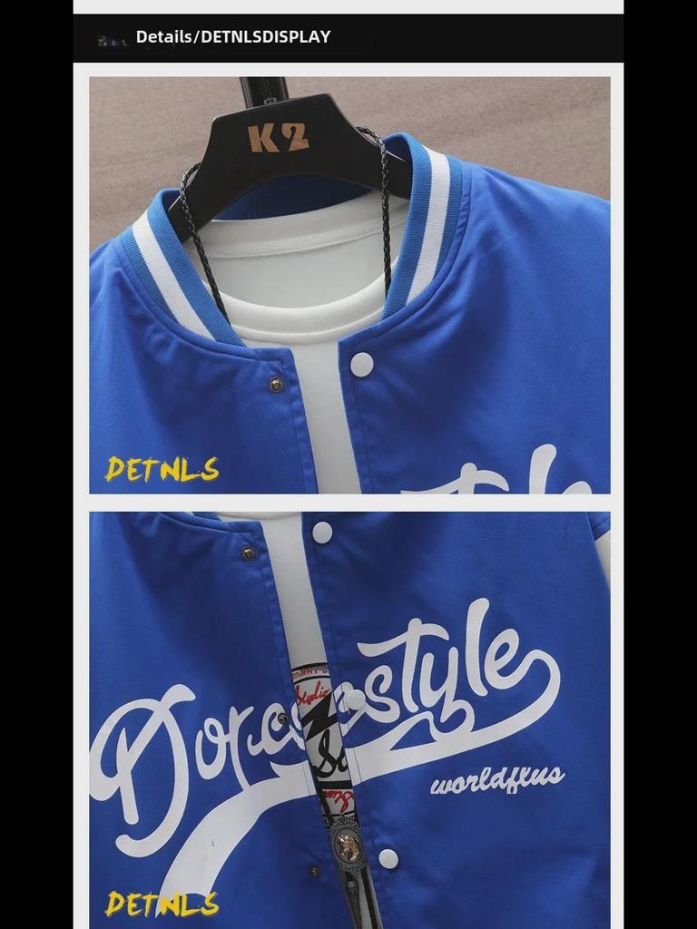 Мужская модная бейсбольная куртка — свободный крой, американский повседневный стиль для подростков и студентов, весенне-осенний тренд для колледжей.