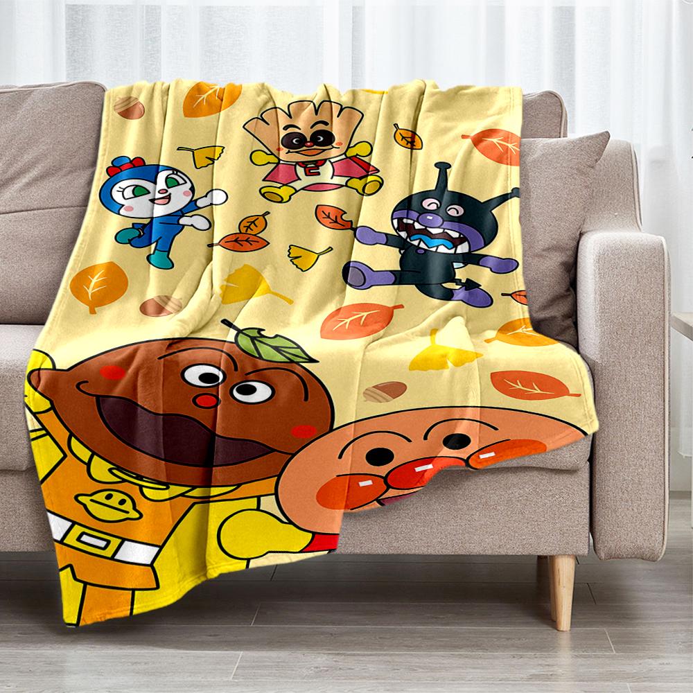 Anpanman Theme Printed Blanket - Perfect for Couch, Bed, Travel & Outdoor Use | Machine Washable, Cozy & Durable.