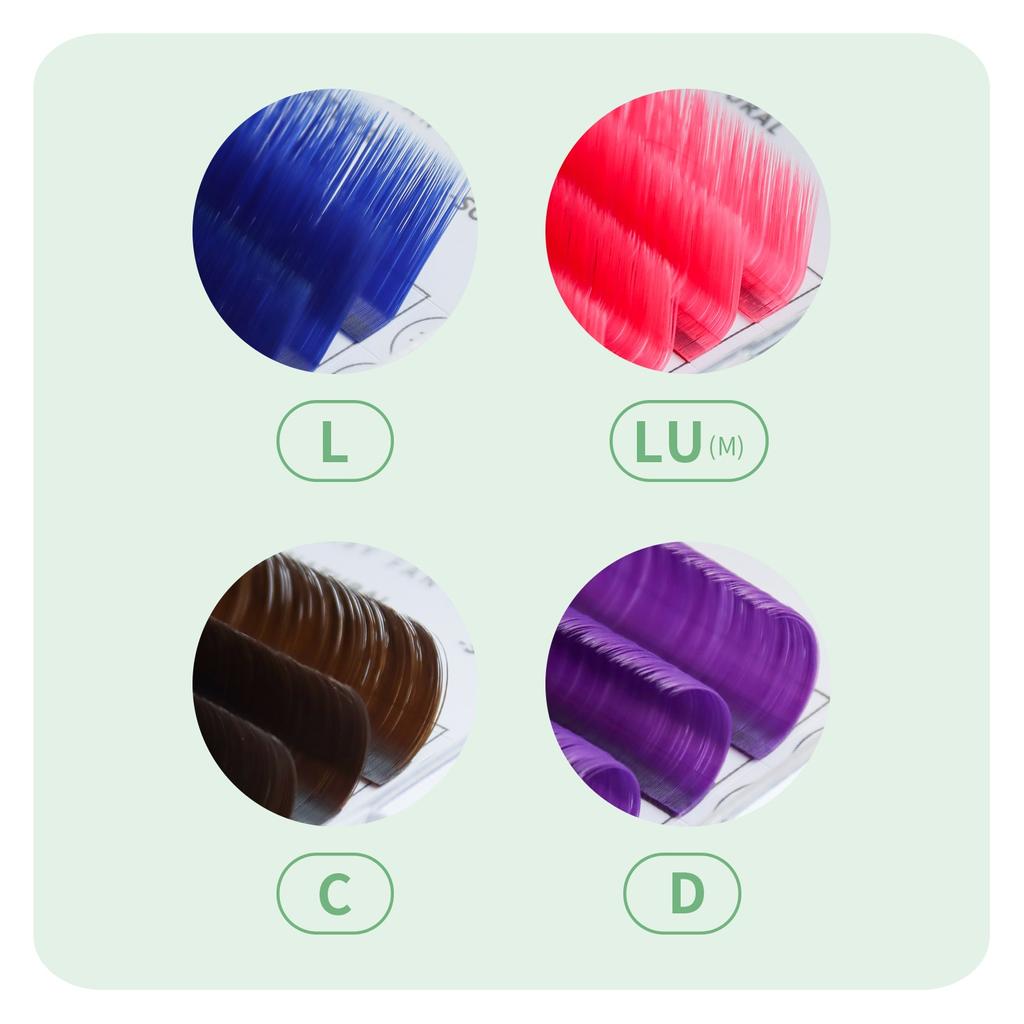 ANNAFRIS Цветное наращивание ресниц с легким веером, розовый/зеленый/коричневый/синий/фиолетовый, автоматические цветущие реснички из искусственной норки для макияжа