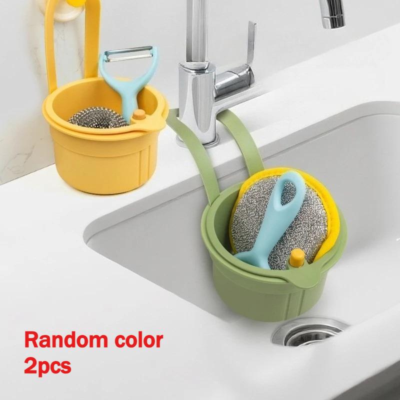 2pcs/1pc Self-Cleaning Push-Type Sink Strainer Basket -Automatic Food Waste Drain Basket with Removable Bottom Easy Installation