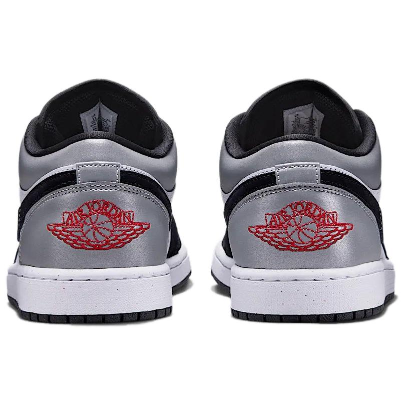 Air Jordan 1 Low SE белые черные матовые серебристые мужские кроссовки огненно-красные HF3148-106