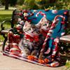 1pc Candy Cane Kittens Outdoor Flannel Blanket Soft All Season Polyester Throw , Perfect for Picnics & Travel , Picnic Accessory