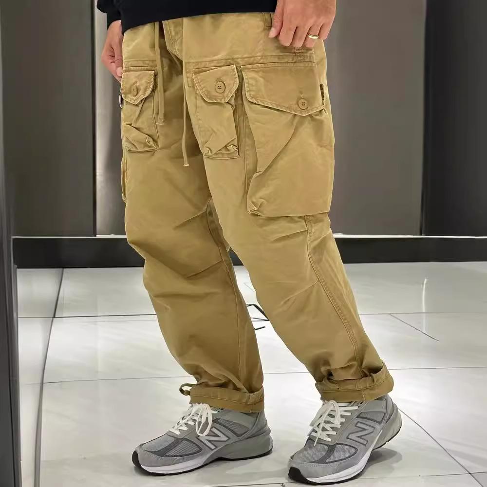 Unisex Japanese Retro Outdoor Workwear Straight-Leg Summer Casual Cargo Pants