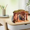 Christmas Nativity Figurine Set Jesus Manger Scene Holy Family Resin Statue Religious Christmas Stable Figures Set for Indoor Tabletop Decor