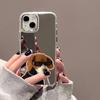 Cartoon Dog Mirror Phone Case For iPhone 11 Case iPhone 14 13 12 15 Pro Max X XR XS Max Cute Puppy Shockproof Bumper Cover Cases