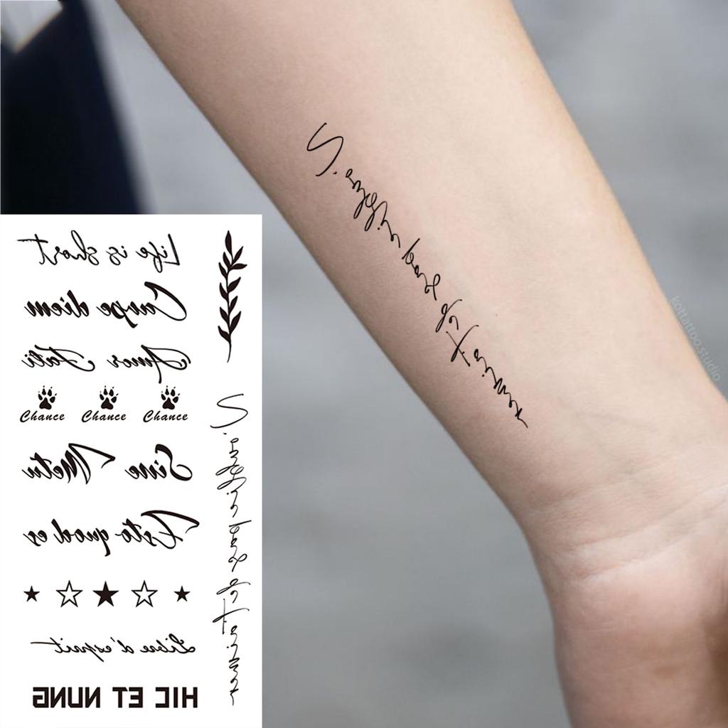 1 Sheet Black Butterfly Temporary Tattoos For Women Adults Fake Water Transfer Letter Tattoo Sticker Neck Hands