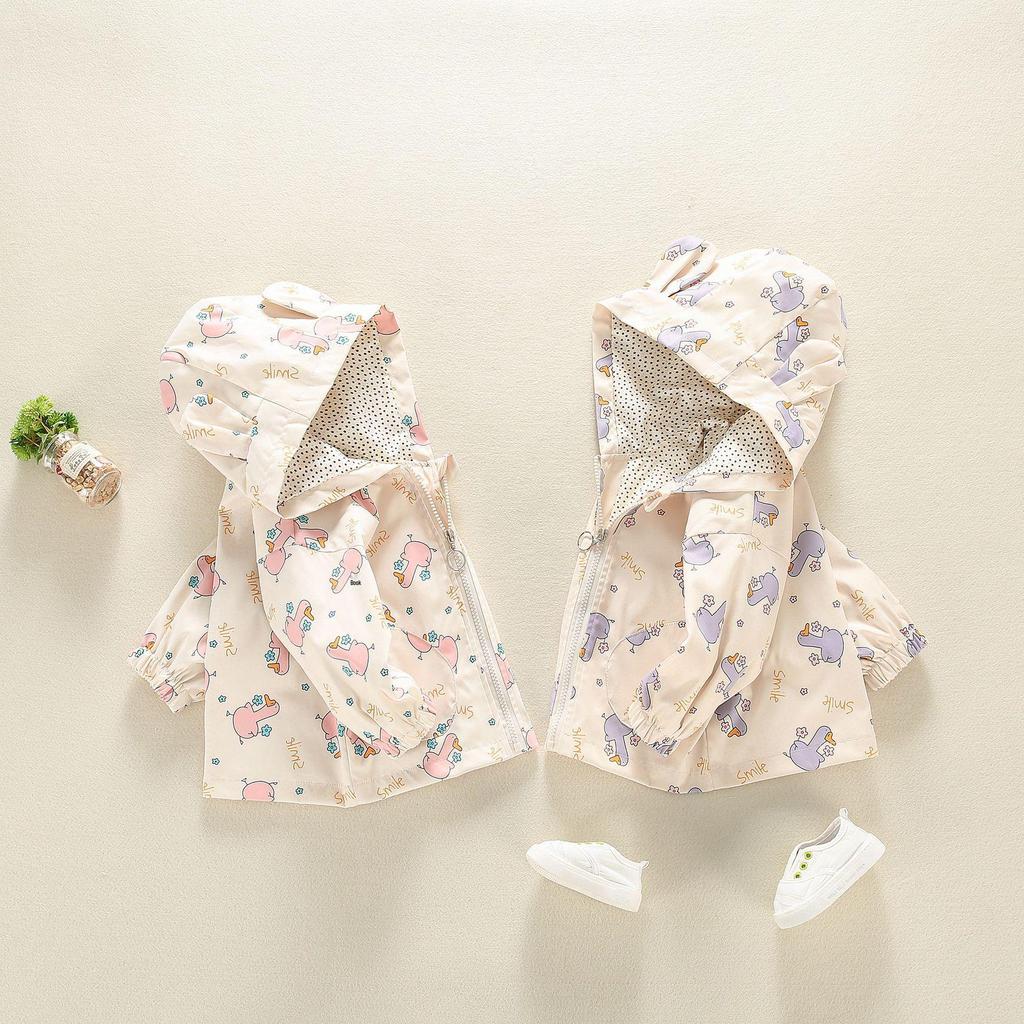 Модное мультяшное пальто для девочек - Повседневная одежда на весну и осень для 1-летних