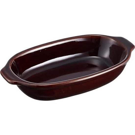 Santo Bankoyaki Gratin Dish One Person Oval Diameter Approximately 21cm Monotone Heat Resistant Ceramic Oven Compatible Microwave Dishwasher Safe Made
