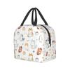 Funny Cats Insulated Lunch Bag Coloful Cat And Heart Lunch Box Reusable Portable Picnic Travel Bento Bag Cute Pets Thermal Tote