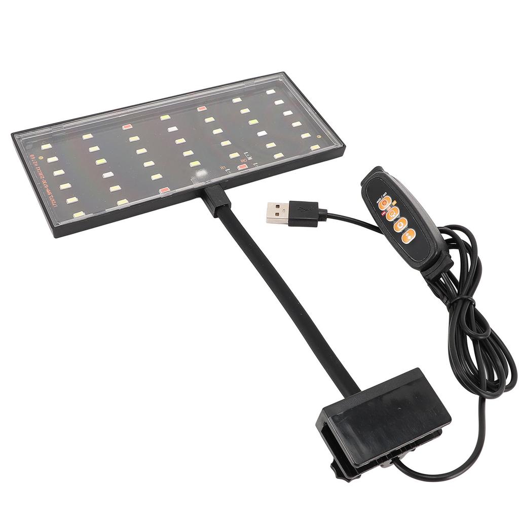 Clip On Aquarium Light USB Powered LED Dimmable 10 Speed Brightness Timing Control Fish Tank Clamp Light for Home Indoor