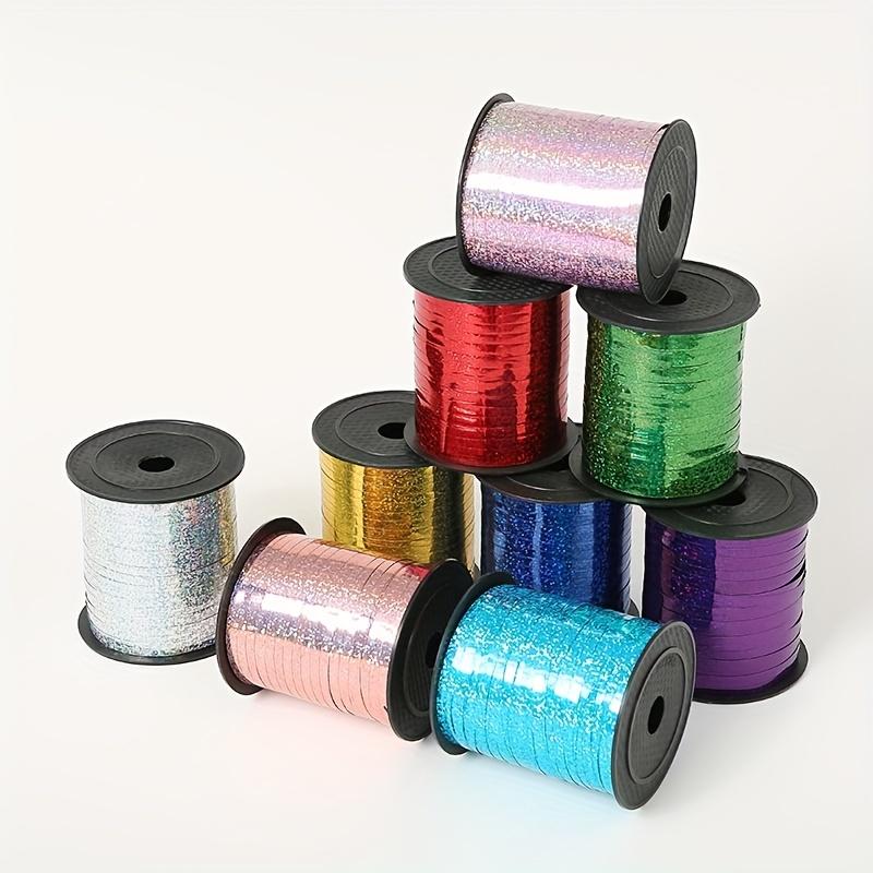1roll 250m Laser Ribbon, Mixed Color, for Gift Wrapping, Handicraft, Wedding Party Decoration