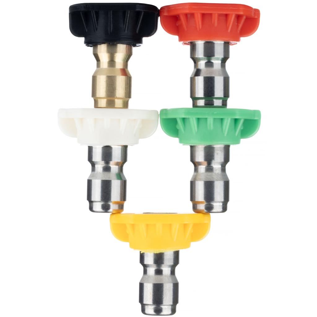 Set of 5 quick-connect nozzles for pressure washers (0°, 15°, 25°, 40°, 60°)