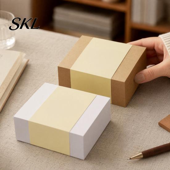 Heavy Duty Stick Notes Notes, 4x4in Self-Stick Cube Pads, 400 Thick Paper Sheets/Pad Adhesive Memo Pads for Office, School, Home Big Size
