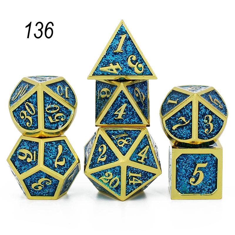 Набор из 7 предметов, набор металлических кубиков D&D, бархатный мешочек D20 D12 D10 D% D8 D6 D4, игральные кости DND, ролевые игры, настольные игры, набор кубиков дадо, металлические игральные кости