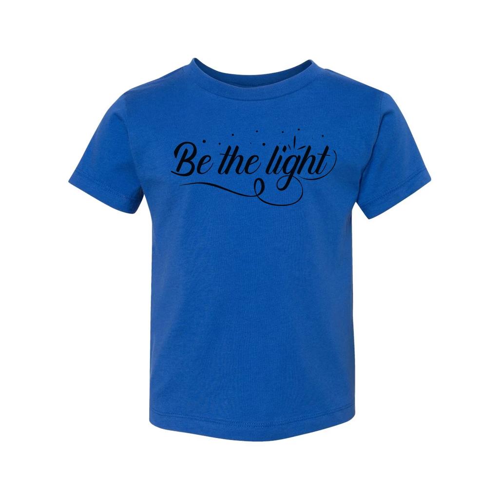 Be The Light Christian Unisex T Shirt With Script Font And Decorative Dots Emble