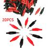 Crocodile Alligator Clips Equipment 20pcs Set Black/Red Plastic Coating