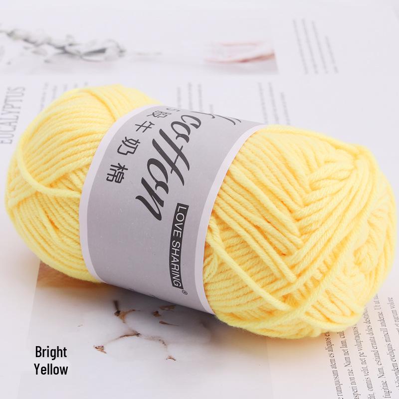 Пряжа из гребенного молочного хлопка для детских пинеток крючком - Средней толщины, Набор материалов для вязания своими руками