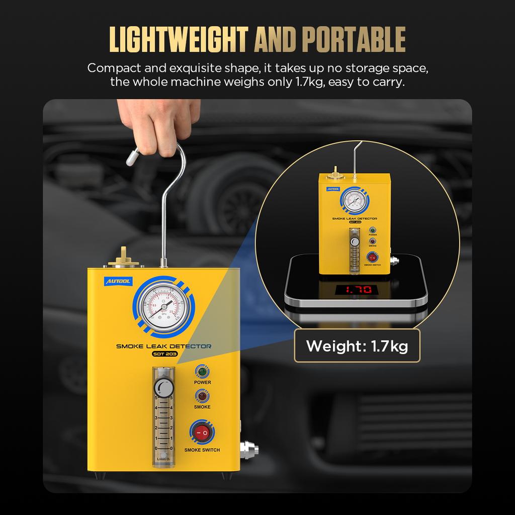 AUTOOL SDT203 Новый автомобильный детектор дыма, анализатор утечки вакуума EVAP, выхлопная труба охлаждения, топливный бак для мотоцикла/грузовика/автомобиля