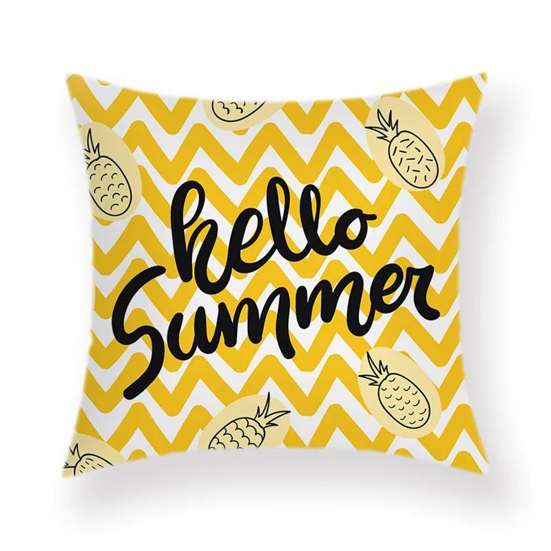 Boho Room Aesthetic Summer Green Pillowcase Cartoon Pineapple Decorative Pillow Bed Sofa Throw