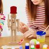 Деревянный неокрашенный Щелкунчик Солдат Раскрашиваемый Щелкунчик Рождественские Фигурки Деревянный Щелкунчик Неоконченный с Набором для Раскрашивания для Детей
