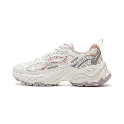 Li Ning Звездное кольцо Амортизация Нескользящие Износостойкие Дышащие Низкие Повседневная Обувь Женская Белый Серебристый AGCV112-3