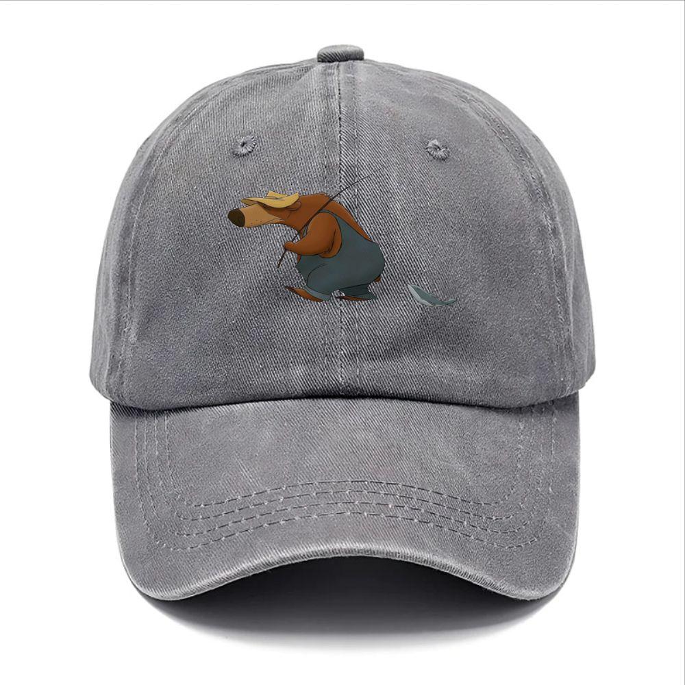 pc Retro Washed Distressed Animal Print Baseball Cap Unisex Lightweight Suitable for Outdoor Fishing Hat with Distressed