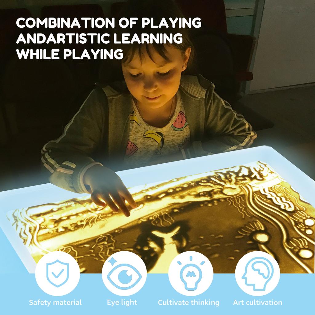 ABS детский набор для ручной поделки DIY «Песочная живопись» со встроенной светодиодной мягкой подсветкой, набор для творчества «Песочная живопись: Фантазия», ручная работа