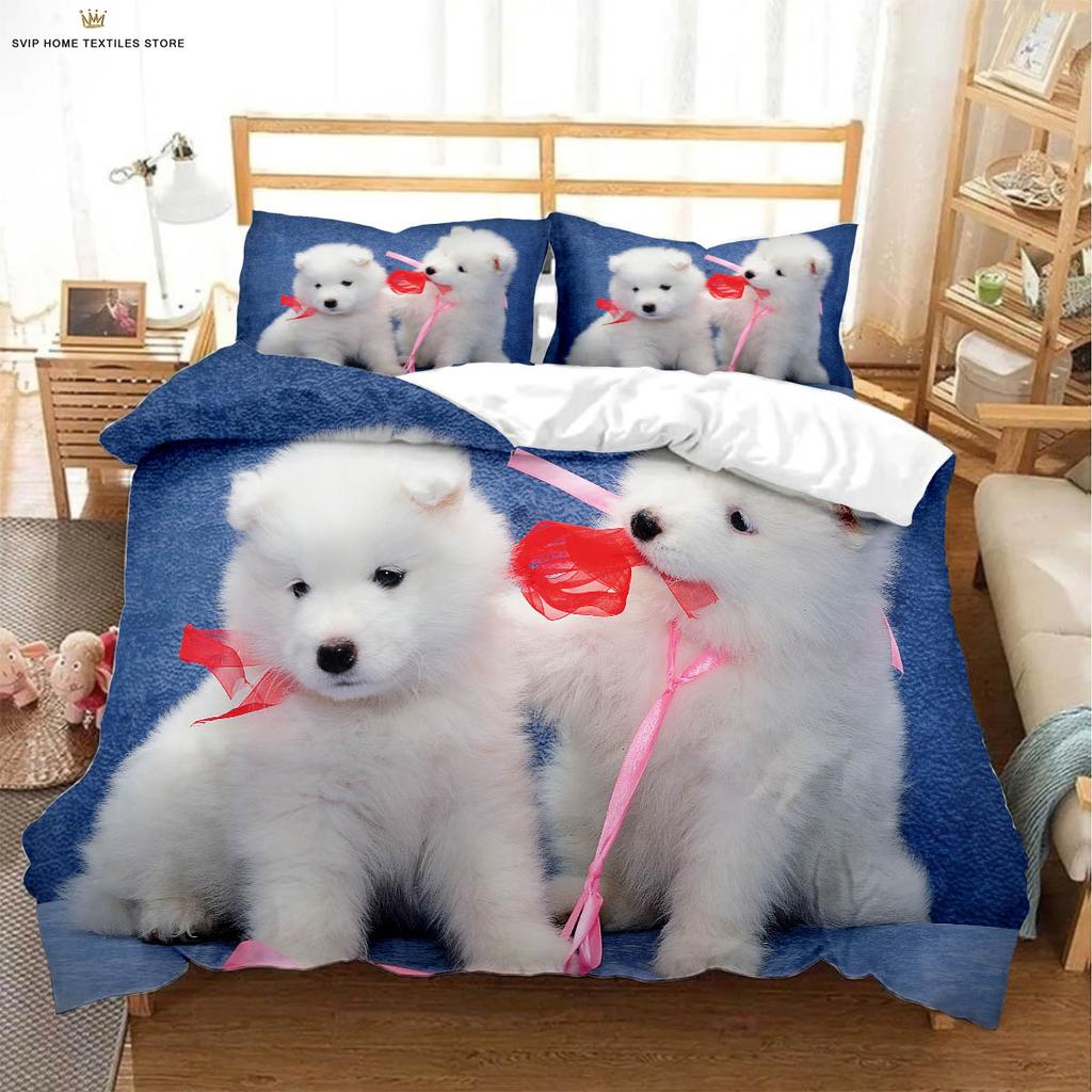 Cute Dog Shar Pei Dog 3d Printing Quilt Cover Children's Room Bedding Set Quilt Cover Pillowcase 3 Pieces Home Textile