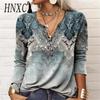 Женские модные повседневные блузки и рубашки с v-образным вырезом на осень и зиму с длинными рукавами