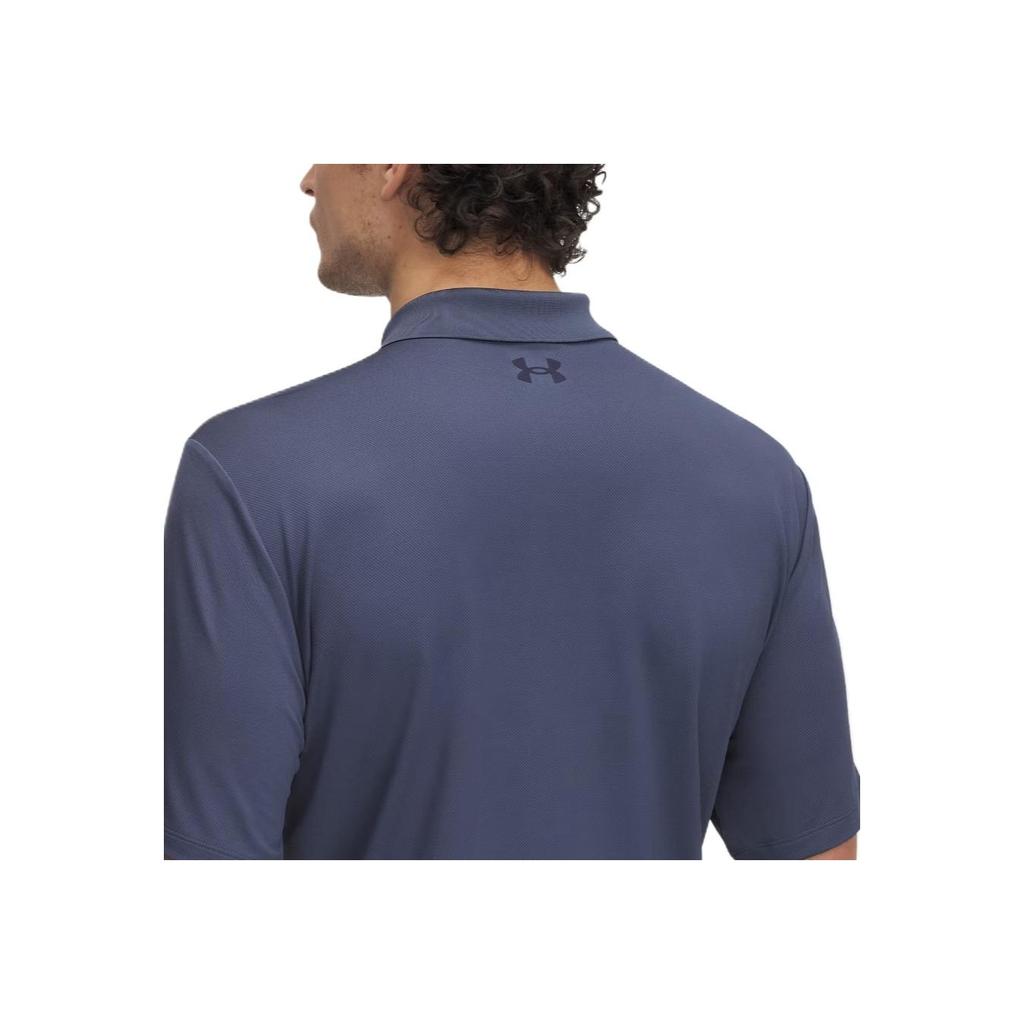 Under Armour Удобная Стильная Минималистичная Универсальная Футболка-поло с коротким рукавом Мужские топы Темно-синий 1377374-044