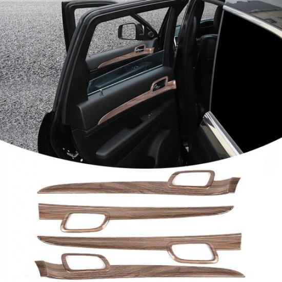 Накладки на рамки дверных ручек с текстурой дерева для Jeep Grand Cherokee 2011-