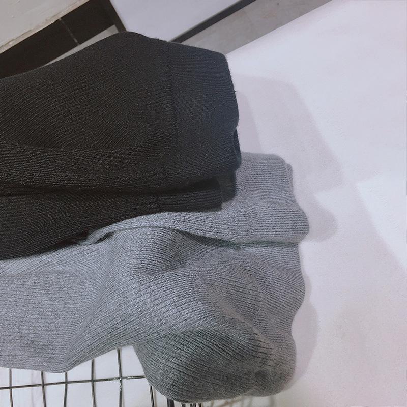 Women's Autumn and Winter Casual Knit Loose High Waist Straight Long Pants