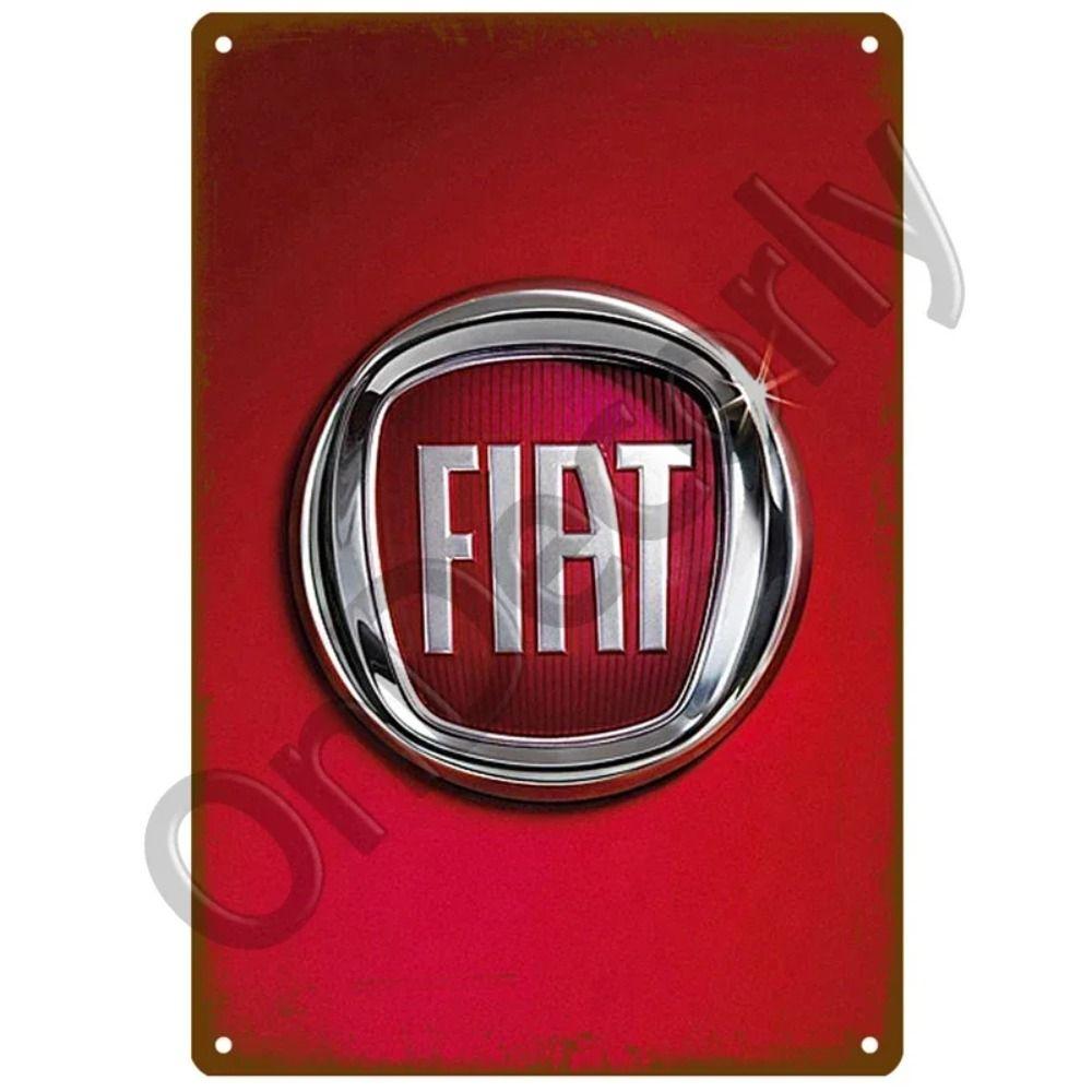 Металлическая вывеска для гаража FIAT, Настенный декор с логотипом автобренда 20x30см