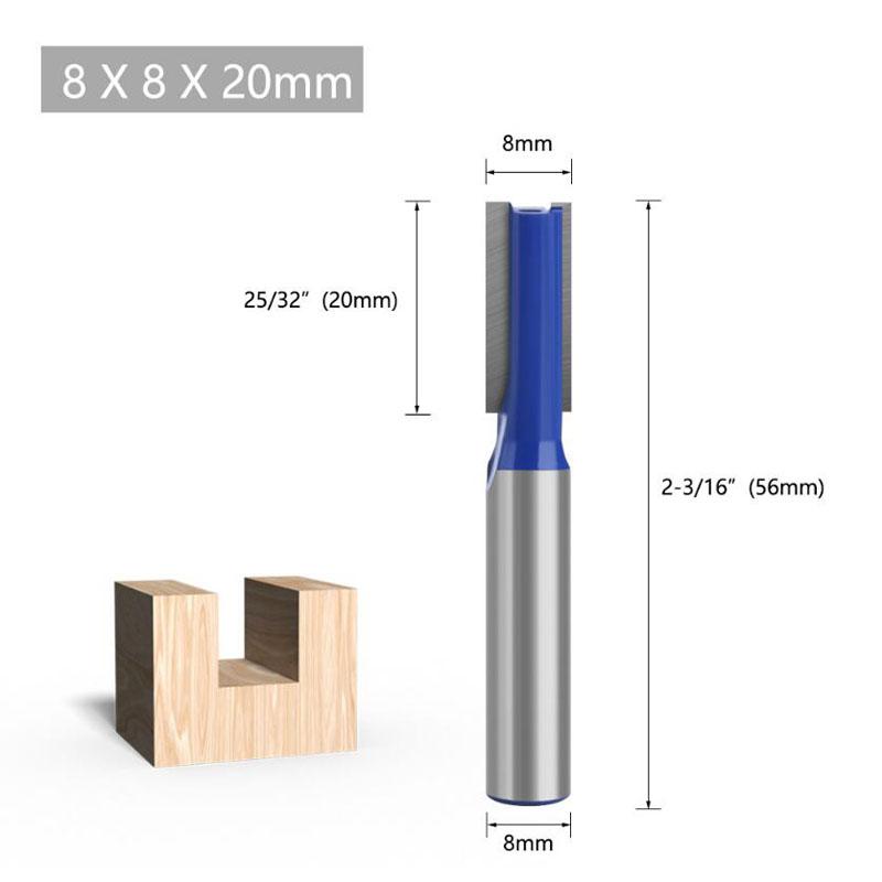 1pc 8mm Shank Straight Bit Tungsten Carbide Double Flute Router Bits Milling Cutter for Wood Woodwork Tool